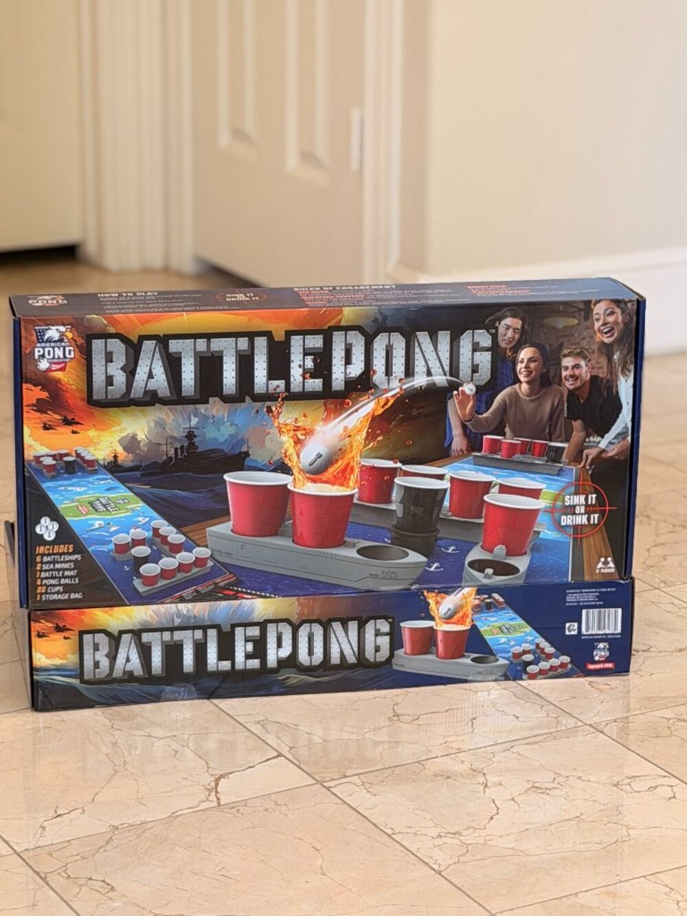 BattlePong USA Edition, Tabletop Pong Party Game